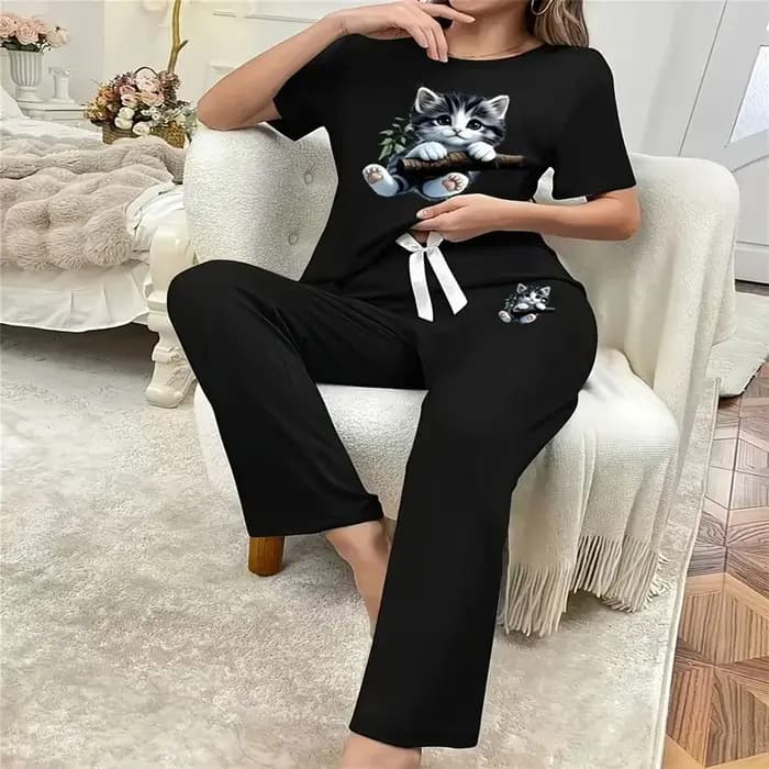 Ensemble de pyjama noir pour femme