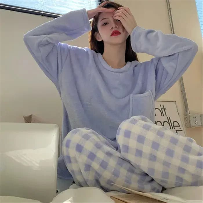 Automne et hiver pyjamas femme flanelle animation dessin animé doux mignon fille net rouge corail velours étudiant loungewear costume