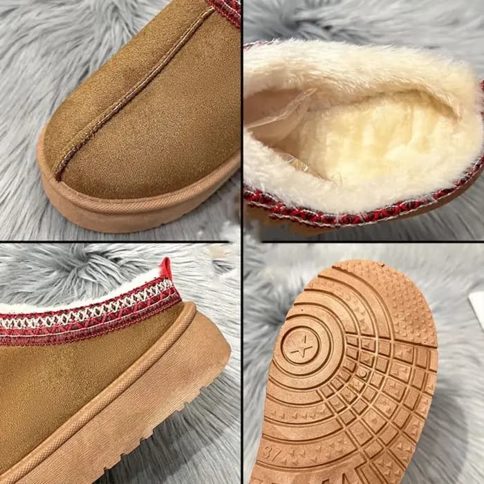 Mode point solide plate-forme pantoufles appartements épais doux pantoufles maison chaussures antidérapant hiver chaud pantoufles intérieur