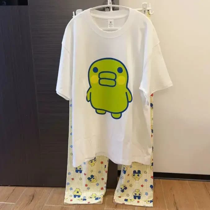 Ensemble de pyjamas en coton pour femmes, Kuchipatchi, été, mignon, dessin animé Tamagotchi, manches courtes, shorts, vêtements de détente fins et doux, vêtements pour filles, cadeau
