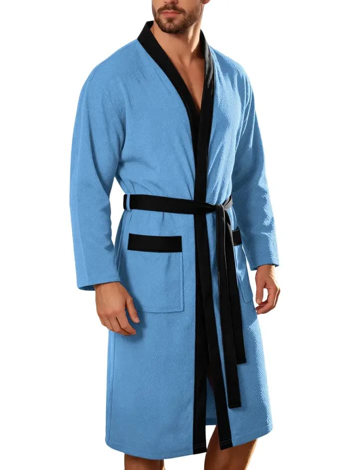 Peignoir long en tissu éponge pour homme