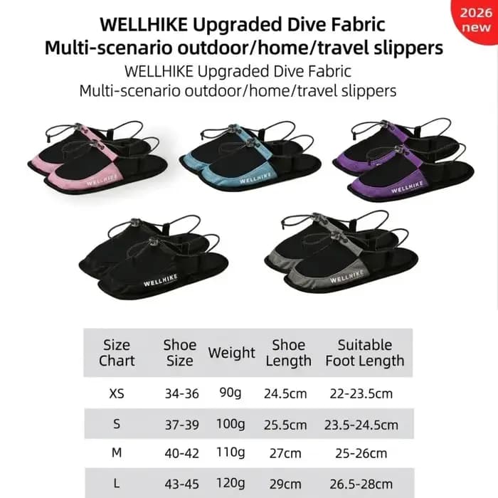 1 paire de pantoufles de voyage antidérapantes, ultra légères, pliables, résistantes à l'eau, respirantes, en nylon, pantoufles de plage, pour voyage en plein air