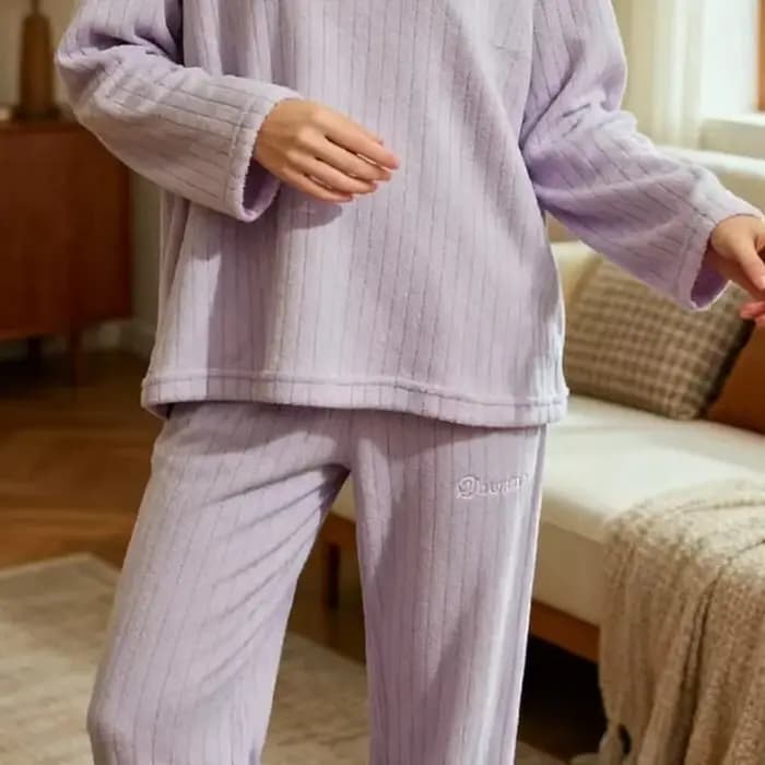 Ensemble de pyjama en polaire pour femmes, vêtements de détente à manches longues avec haut et pantalon, vêtements de nuit doux et moelleux, confortables et chauds pour l'hiver, pour la maison et les