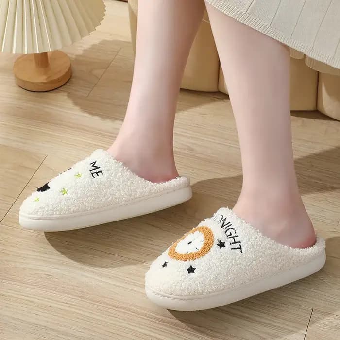 YNPO nouveau dessin animé moelleux plate-forme pantoufles femmes 2025 hiver en peluche chaud coton chaussures femme