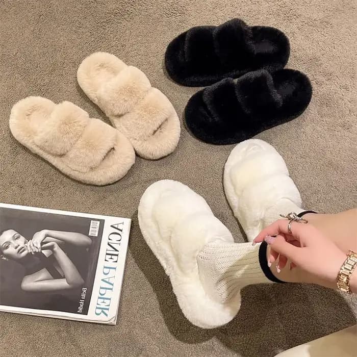 Pantoufles à plateforme à double bande pour femmes