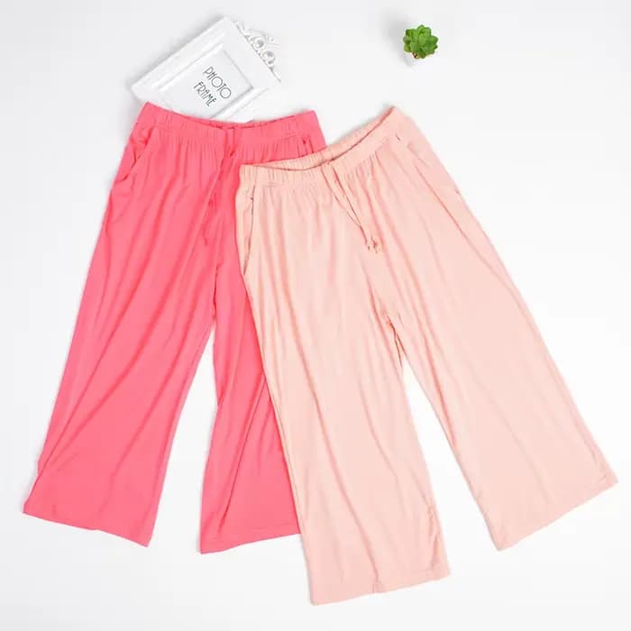 Pyjama trois-quarts pour femmes, grande taille 3XL 4XL, pantalon de nuit, doux, Modal, ample, taille élastique, vêtements de salon, printemps été