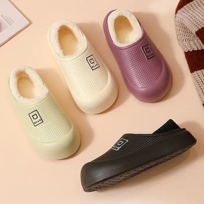 Chaussons pour femmes hiver 2025 nouveau Style à talons intérieur maison semelle épaisse antidérapant polaire doublé