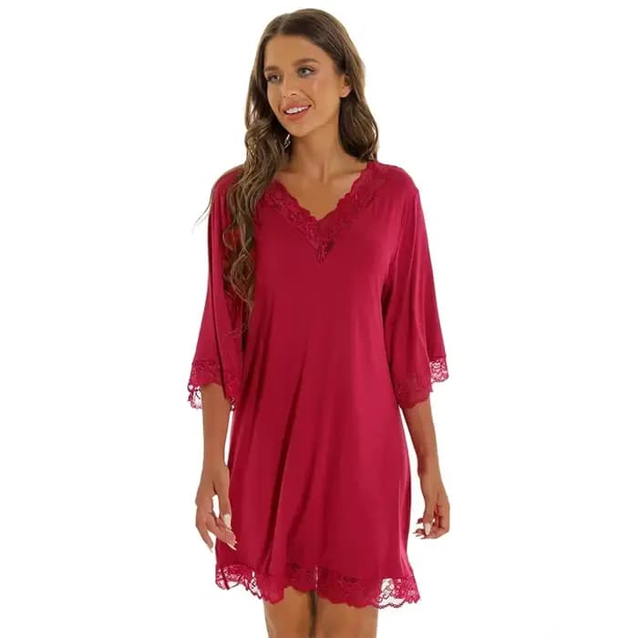 Robe de nuit d'été à manches courtes pour femmes