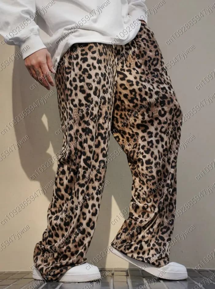 2025 nouveau automne hommes classique imprimé léopard pyjamas pantalons pour adultes pyjamas pantalo