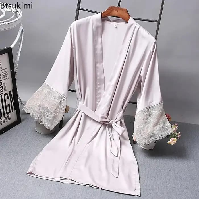 Ensemble de peignoirs et robes de chambre en satin pour femme
