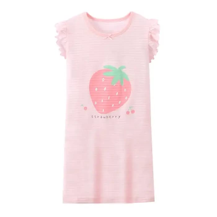 Robe de Nuit en Coton Doux et Respirant pour Fille, Imprimé Harvey, Vêtements de Maison de Qualité,