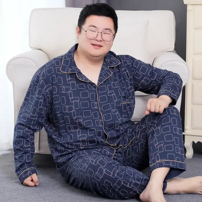 Grande taille 5XL hommes à manches longues coton pyjama ensembles automne hiver Style coréen ensembl