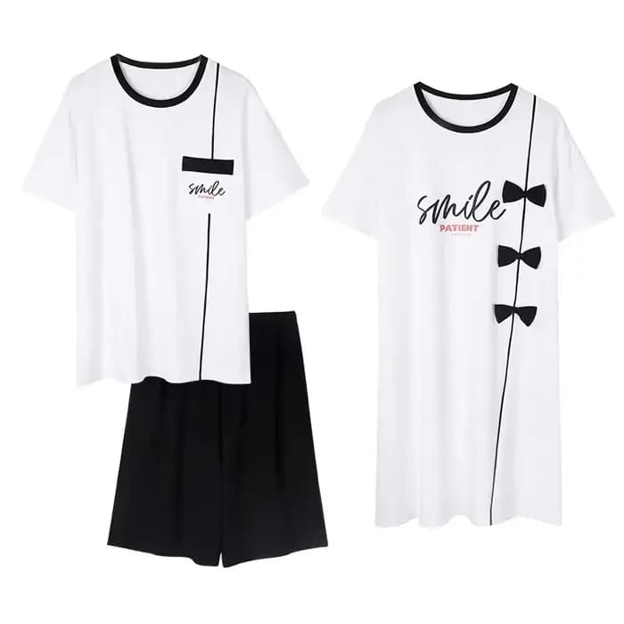 Ensemble pyjama d'été à manches courtes pour hommes et femmes