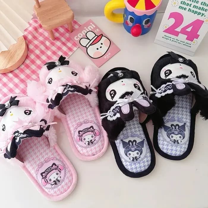 Pantoufles Lolita de dessin animé pour filles