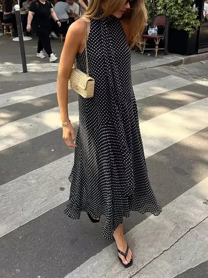 Robes longues à pois pour femmes