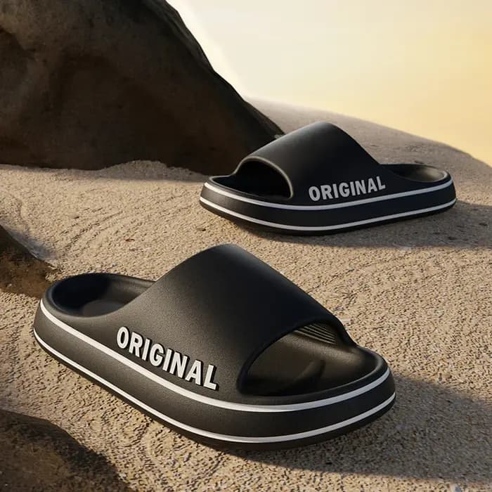 Feslishoet-Pantoufles de plage à lettres pour hommes et femmes