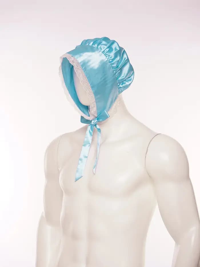 Pyjama vintage pour homme, style victorien, chemise de nuit avec chapeau, dentelle à volants, manches longues, fermeture éclair sur le devant, robe de nuit satinée