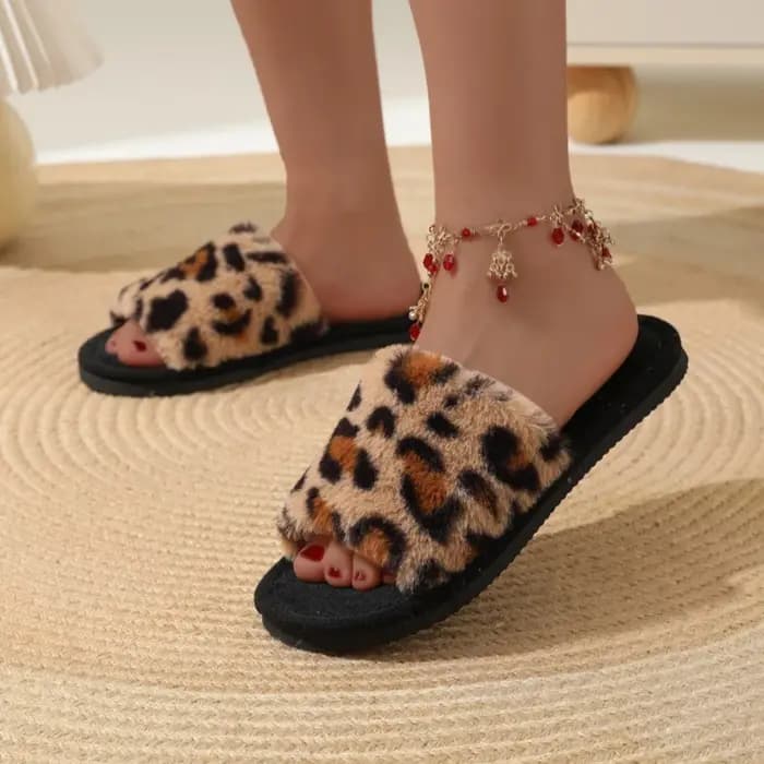 Mode femmes pantoufles coton peluche chaud femme lumière EVA fond plat antidérapant confortable diapositives hiver automne maison chaussures