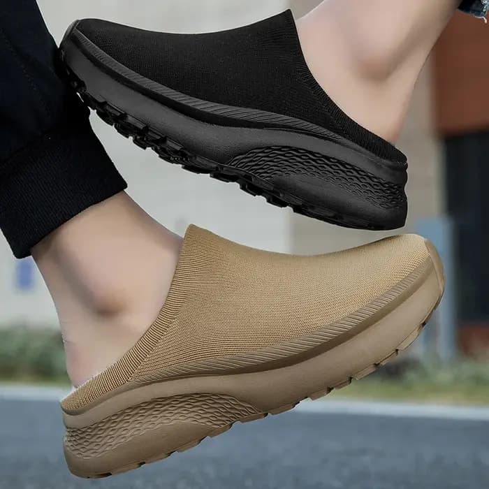 Demi-pantoufles chaudes pour hommes