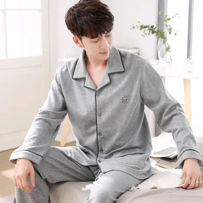 Pyjamas hommes printemps et automne hiver 100% coton à manches longues grande taille vêtements de nuit de loisirs