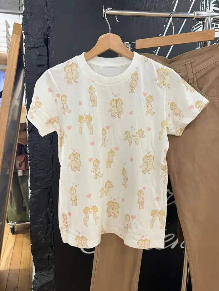 Angel bébé imprimé T-shirt pantalon pyjama ensemble femme à manches courtes