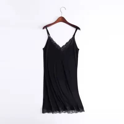 Robe de nuit en soie pour femmes, robe longue Sexy en dentelle
