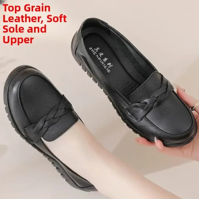 Chaussons en cuir décontractés et respirants pour maman