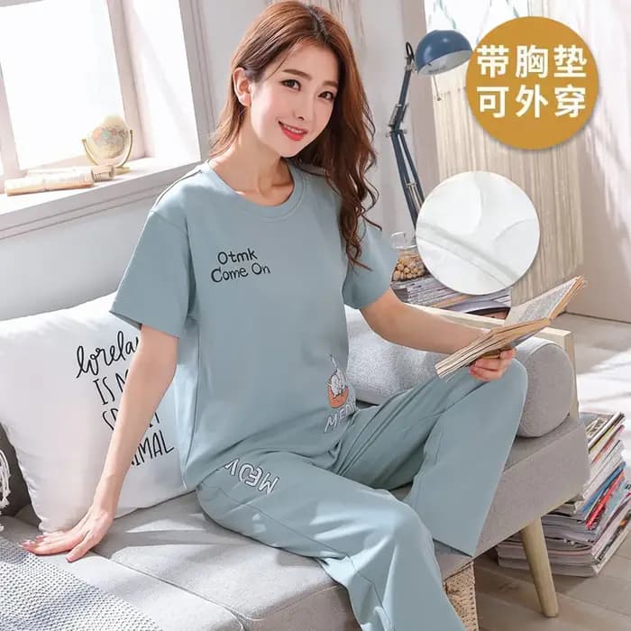 Nouvel ensemble de pyjama pour femme été 2026 en coton