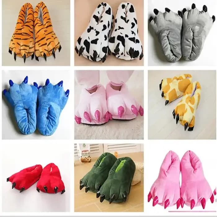 Pantoufles en forme de patte de dinosaure pour hommes