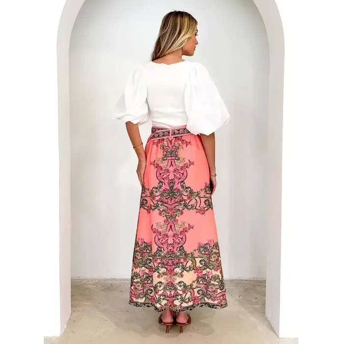 Jupe habillée femme 2025 printemps/été nouvelle mode imprimé