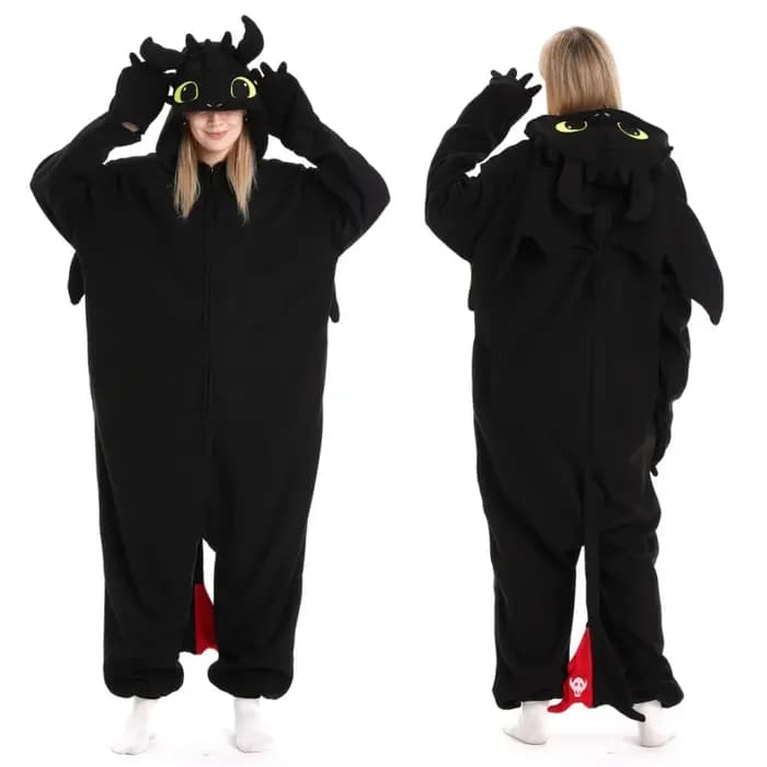 Pyjama Onesie Dragon sans dents pour adulte, combinaison Animal, comment entraîner, unisexe, vêtements de maison, Costumes de fête Cosplay