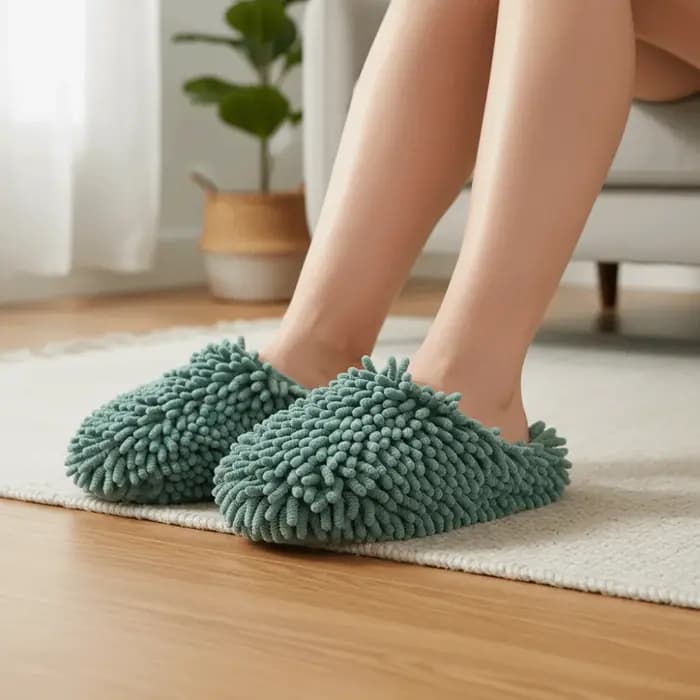Pantoufles absorbantes en Chenille pour succion d'eau