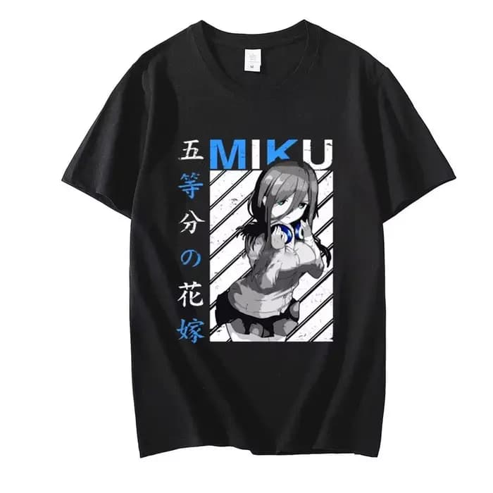 T-Shirt unisexe The Quintessential Quintuplets Campus Anime Otaku Streetwear, cadeau mignon de Manga