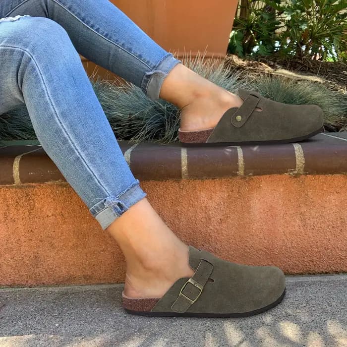 Femmes Bokken pantoufles printemps automne mode chaussures plates antidérapant confortable Anti-élastique peau boucle