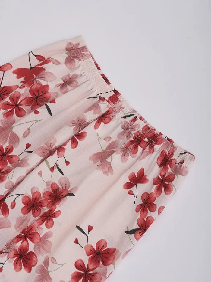 Ensemble de pyjama imprimé floral pour femme