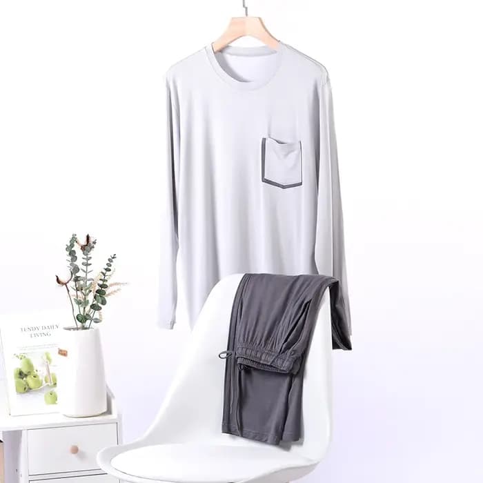 Manches courtes pantalon Pyjamas pour hommes nouveau automne hiver dormir maison vêtements grande taille Modal