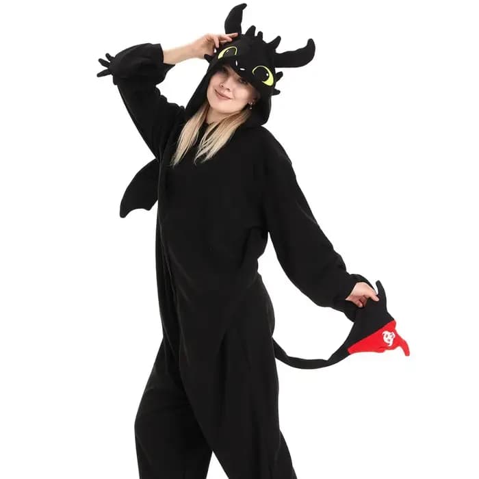 Nouveau Pyjama Combinaison Dragon Sans Dents pour Adulte