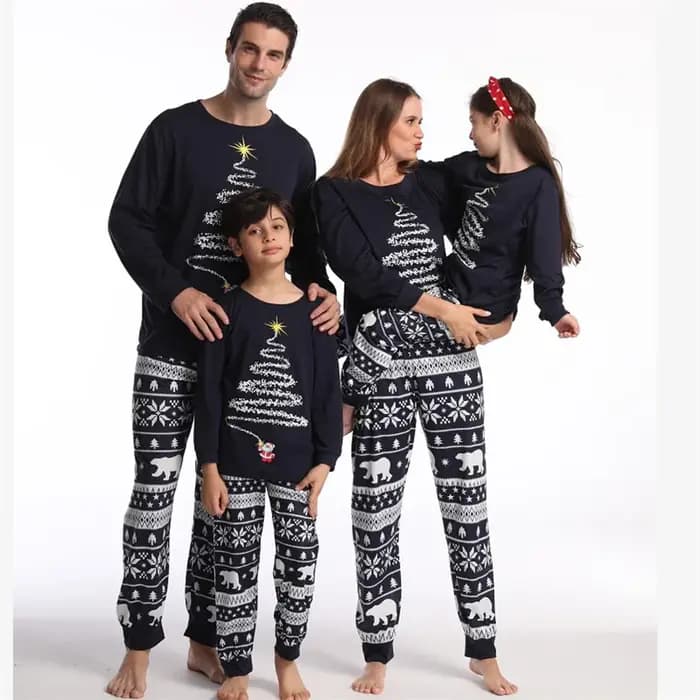 Nouvelle famille correspondant pyjamas noël Parent-enfant mère fille coton costume printemps automne