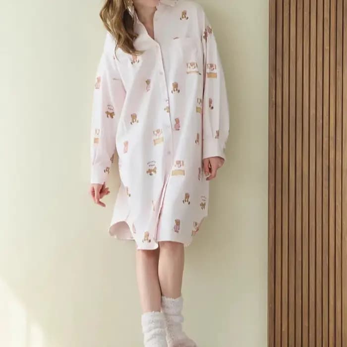 Pyjama Gelato Pique Gerpique, nouvelle collection automne-hiver, motif ours crème glacée, col à reve