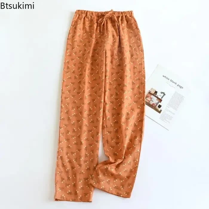 Pantalon de pyjama Double gaze 2026 coton pour femmes