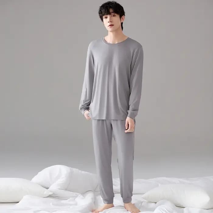 Printemps et automne Couple Modal pyjama ensemble femmes à manches longues pyjamas avec coussin de p