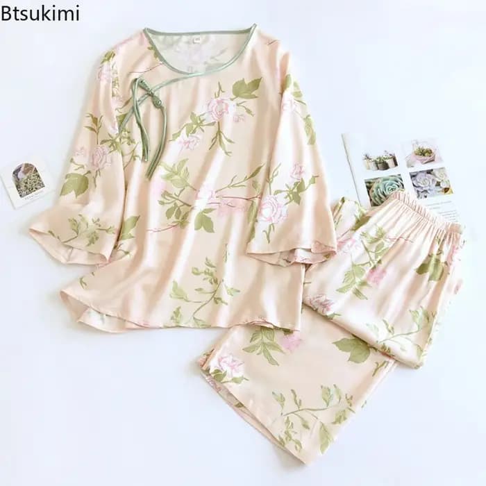 Pyjama en fibre de bambou pour femme