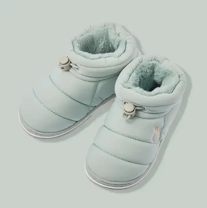 Pantoufles d'hiver antidérapantes, bottes de neige pour enfants, chaussures d'intérieur chaudes pour