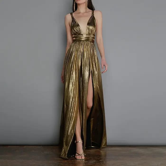 Robe de soirée sexy à col en V pour femmes