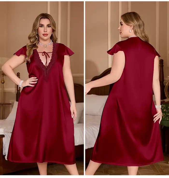 Grande taille 3XL 4XL 5XL chemise de nuit longue femme vêtements