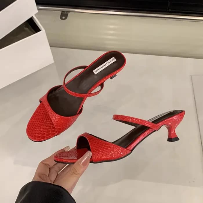 SUOJIALUN 2025 été nouvelle marque femmes pantoufle mode peu profond sans lacet bout ouvert dames di