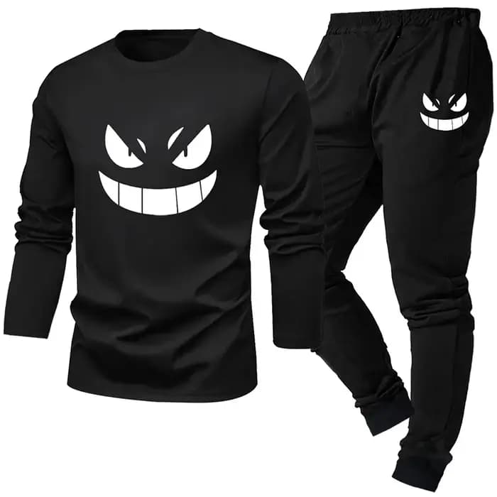 Ensemble 2 pièces de pyjama pour hommes pour printemps été automne hiver pantalon à manches longues motif géométrique