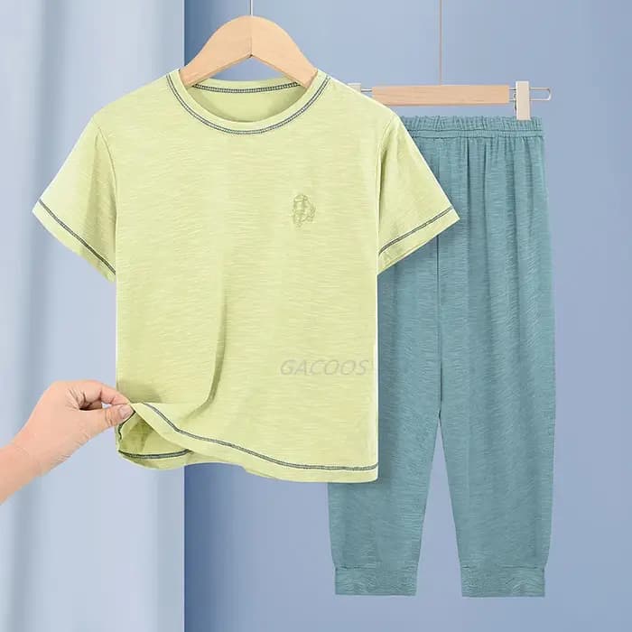Gros Garçons Filles Ensembles de Pyjamas Coton Enfants