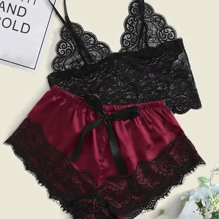 Ensembles de pyjama Pyjamas sexy pour femmes 2 pièces Top Shorts Ensemble Vêtements de nuit