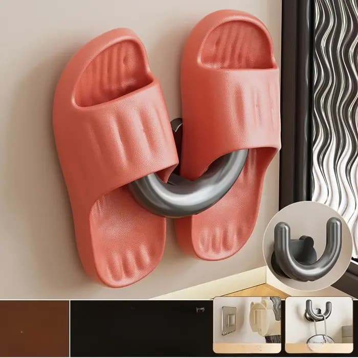 Support à ventouse pour pantoufles, sans perçage, fixation murale, peut être empilé pour le rangemen